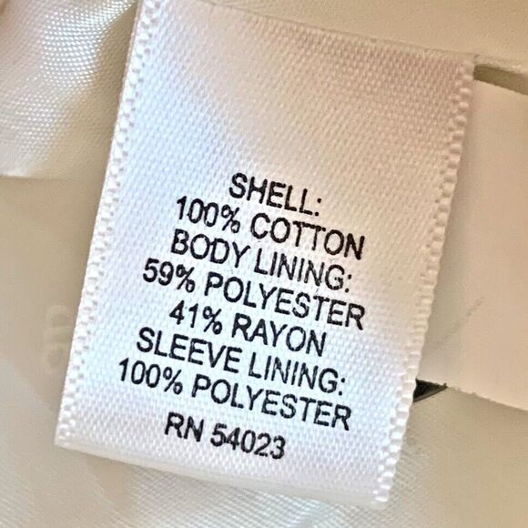 Banana Republic Women's 100% Cotton Military Cadet Jacket Size Large Ivory Cream - Picture 9 of 10